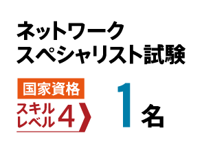 ネットワークスペシャリスト試験　国家資格　1名