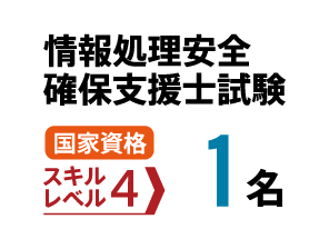 情報処理安全確保支援士試験　国家資格　1名